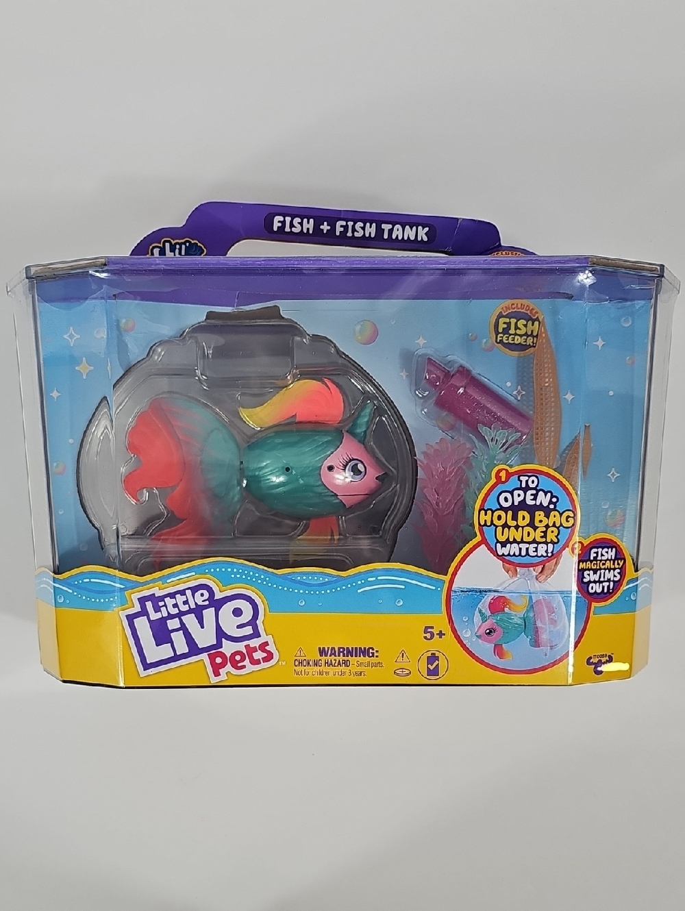 NIB Little Live Pets Lil’ Dippers Fish + Fish Tank Playset Exclusive Unicorn